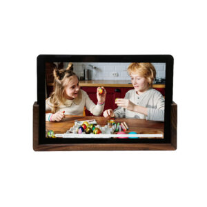Digital Photo Frame 10.1" Cornice Digitale in Legno Smart Base WiFi Bluetooth con App IOS Android compatibile